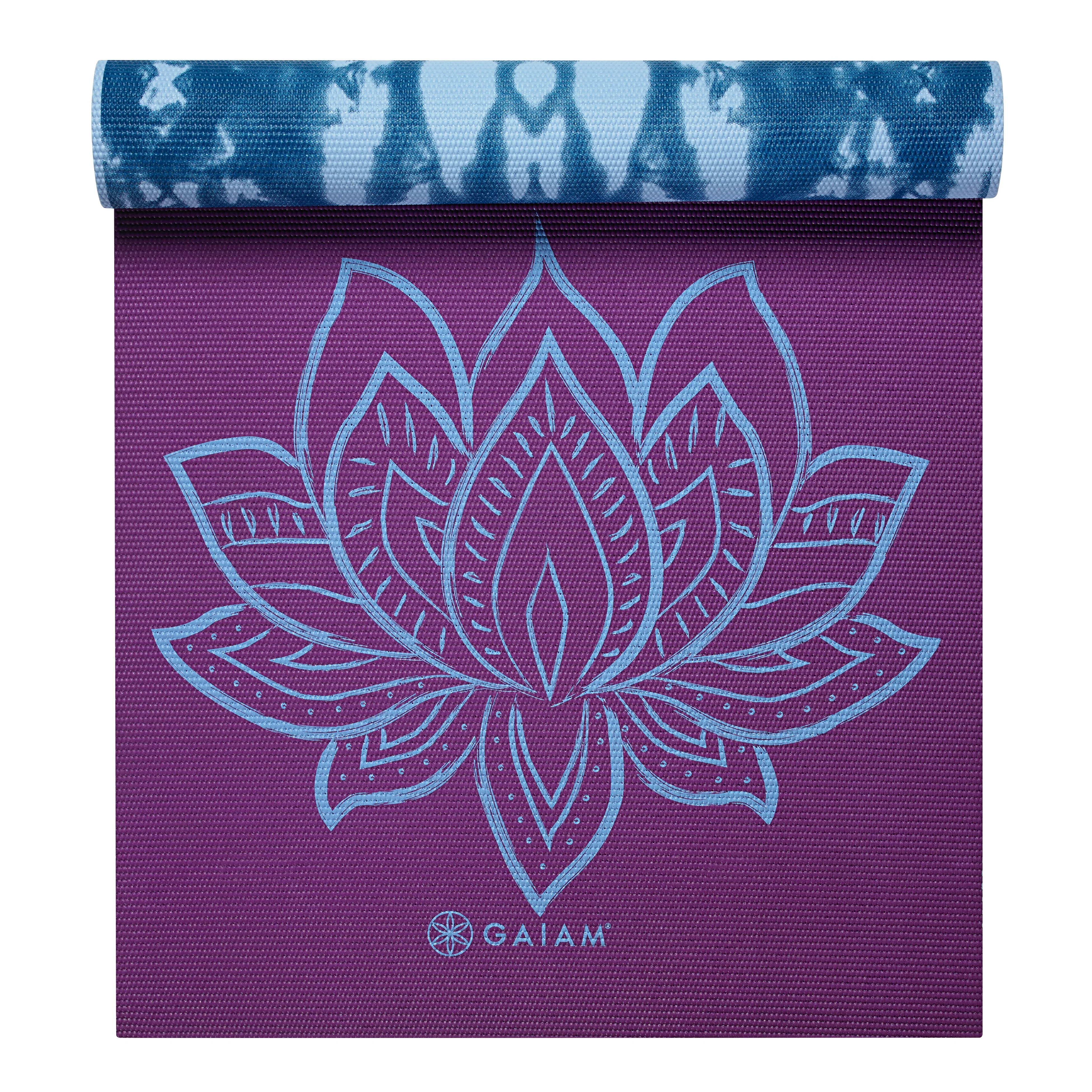 Reversible Purple Lotus Yoga Mat (6mm)